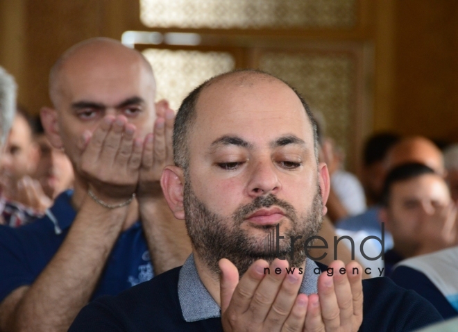 Eid prayer performed in all mosques in Azerbaijan on occasion of Kurban  holiday.Azerbaijan, Baku, august 12 , 2019 
