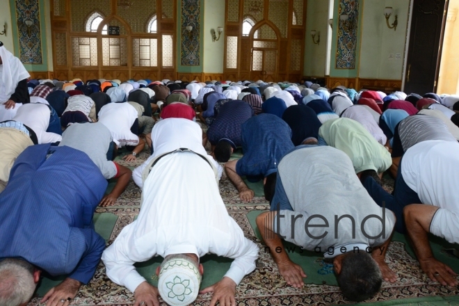 Eid prayer performed in all mosques in Azerbaijan on occasion of Kurban  holiday.Azerbaijan, Baku, august 12 , 2019 
