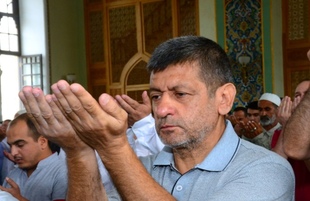 Eid prayer performed in all mosques in Azerbaijan on occasion of Kurban  holiday.Azerbaijan, Baku, august 12 , 2019 
