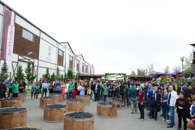 Shamakhi hosts solemn opening ceremony of 1st  Azerbaijan Grape and Wine Festival. Azerbaijan,Shamakhi , august 30 , 2019
