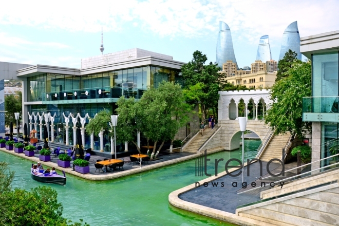 Admirable Baku Boulevard.Azerbaijan, Baku, september 6 , 2019