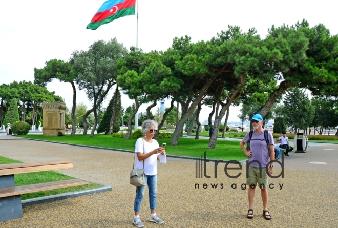 Admirable Baku Boulevard.Azerbaijan, Baku, september 6 , 2019