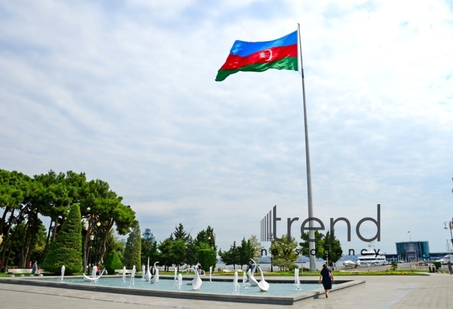 Admirable Baku Boulevard.Azerbaijan, Baku, september 6 , 2019