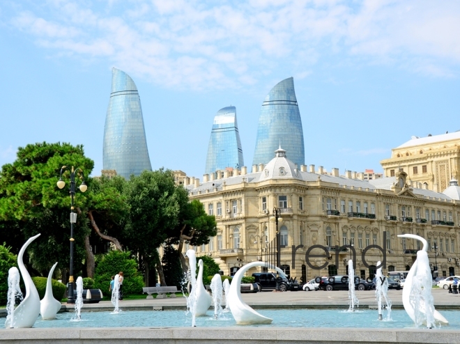 Admirable Baku Boulevard.Azerbaijan, Baku, september 6 , 2019