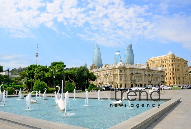 Admirable Baku Boulevard.Azerbaijan, Baku, september 6 , 2019