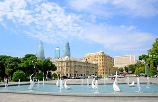 Admirable Baku Boulevard.Azerbaijan, Baku, september 6 , 2019