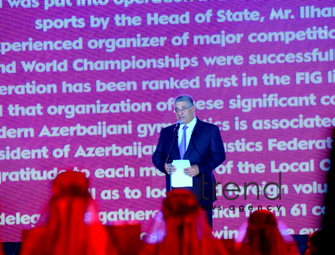 Baku hosts opening ceremony of 37th Rhythmic Gymnastics World Championships.Azerbaijan, Baku, September 16 2019