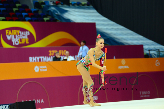 Bədii gimnastika üzrə 37-ci dünya çempionatının 4-cü günü start götürüb.Azərbaycan, Bakı, 19 sentyabr 2019