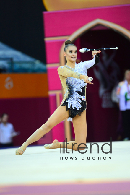 Bədii gimnastika üzrə 37-ci dünya çempionatının 4-cü günü start götürüb.Azərbaycan, Bakı, 19 sentyabr 2019