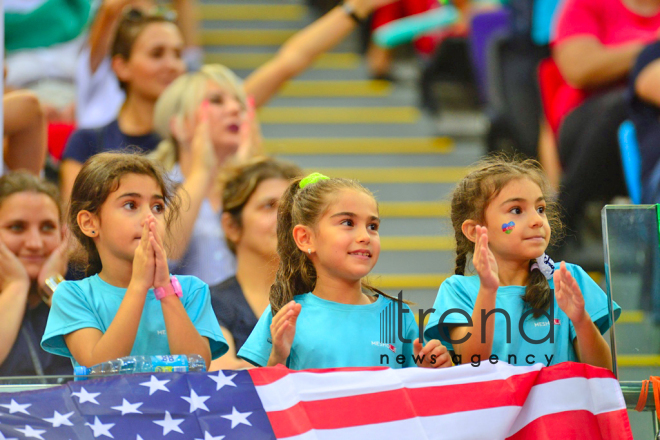 Bədii gimnastika üzrə 37- ci dünya çempionatının çoxnövçülük üzrə finalı start götürüb. Azərbaycan, Bakı, 20 sentyabr 2019