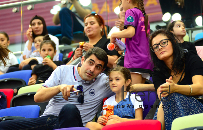 Bədii gimnastika üzrə 37- ci dünya çempionatının çoxnövçülük üzrə finalı start götürüb. Azərbaycan, Bakı, 20 sentyabr 2019