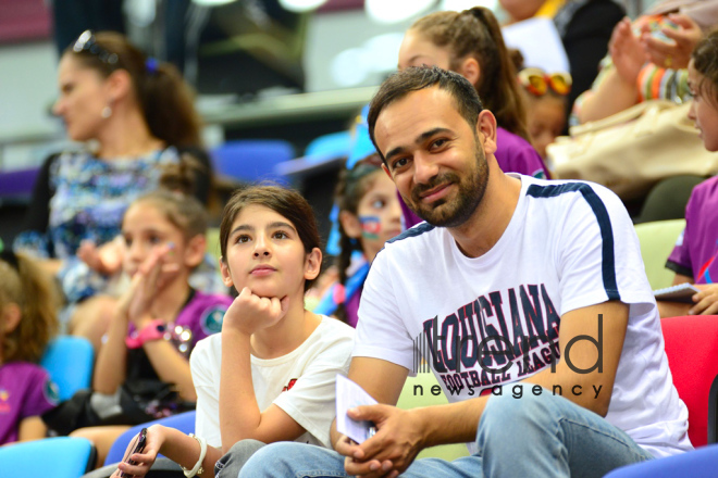 Bədii gimnastika üzrə 37- ci dünya çempionatının çoxnövçülük üzrə finalı start götürüb. Azərbaycan, Bakı, 20 sentyabr 2019