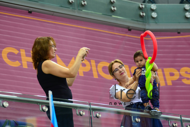 Bədii gimnastika üzrə 37- ci dünya çempionatının çoxnövçülük üzrə finalı start götürüb. Azərbaycan, Bakı, 20 sentyabr 2019