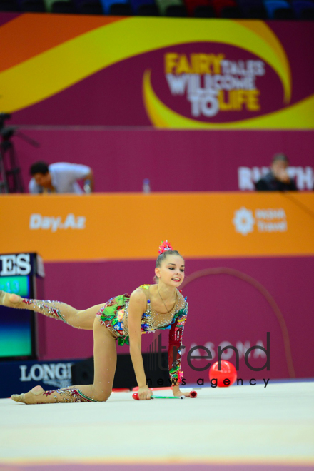 Bədii gimnastika üzrə 37- ci dünya çempionatının çoxnövçülük üzrə finalı start götürüb. Azərbaycan, Bakı, 20 sentyabr 2019