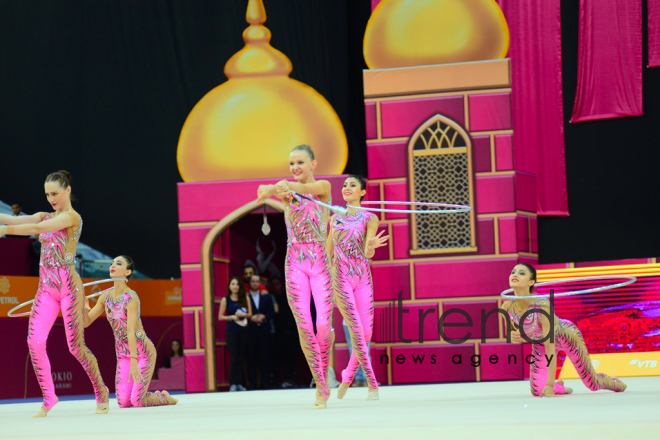 Bakıda bədii gimnastika üzrə dünya çempionatının 6-cı günü start götürüb.Azərbaycan, Bakı, 21 sentyabr 2019