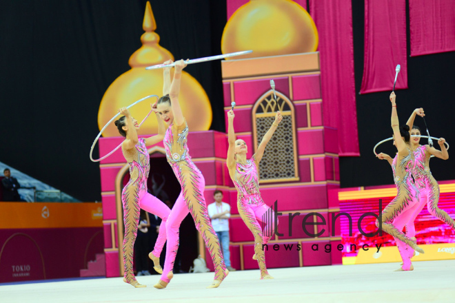 Day 6 of competitions in 37th Rhythmic Gymnastics World Championships kicks off in Baku.Azerbaijan, Baku, September 21  2019