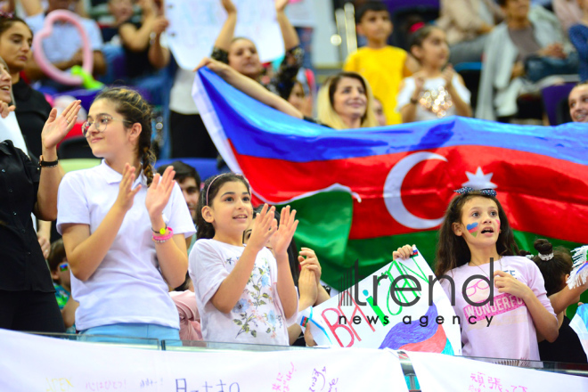 Bakıda bədii gimnastika üzrə dünya çempionatının 6-cı günü start götürüb.Azərbaycan, Bakı, 21 sentyabr 2019