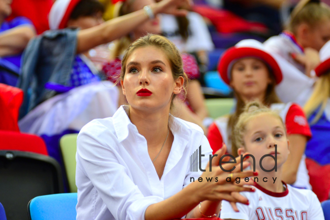 Bakıda bədii gimnastika üzrə dünya çempionatının 6-cı günü start götürüb.Azərbaycan, Bakı, 21 sentyabr 2019