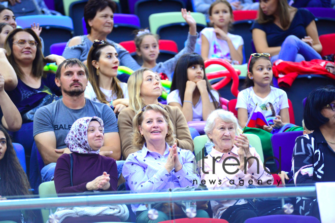 Bakıda keçirilən bədii gimnastika üzrə 37-ci Dünya Çempionatının təntənəli bağlanış mərasimi olub.Azərbaycan, Bakı, 22 sentyabr 2019