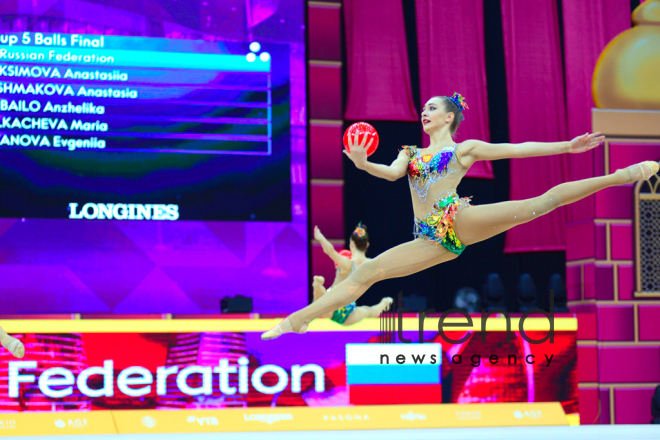 Bakıda keçirilən bədii gimnastika üzrə 37-ci Dünya Çempionatının təntənəli bağlanış mərasimi olub.Azərbaycan, Bakı, 22 sentyabr 2019