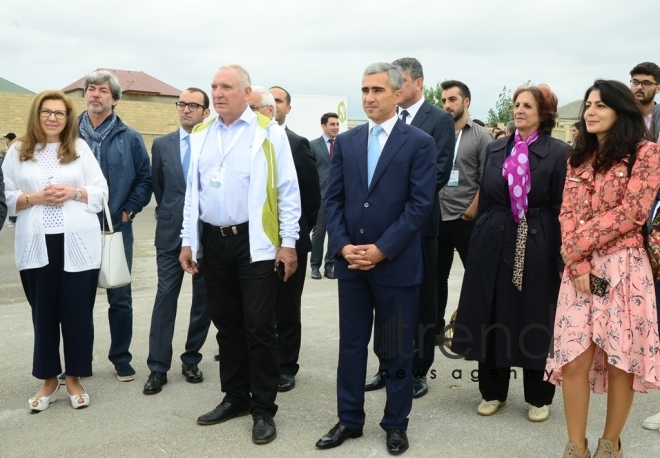 Sculptures by participants of int’l symposium presented as part of Nasimi Festival. Azerbaijan, Baku, September 30  2019.
