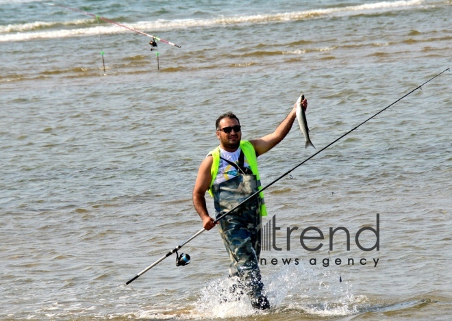 Fishing tournament held in Absheron National Park.Azerbaijan, Baku, осtober 6  2019.
