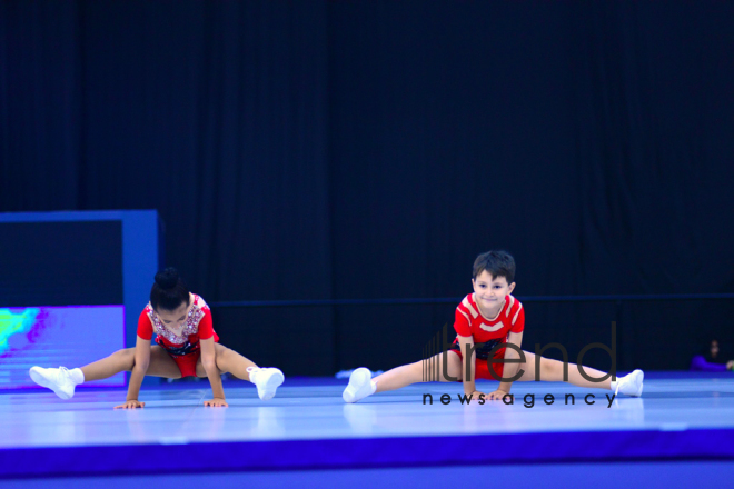 Milli Gimnastika Arenasında bədii və aerobika gimnastikası yarışları davam edir.Azərbaycan, Bakı, 12 oktyabr 2019