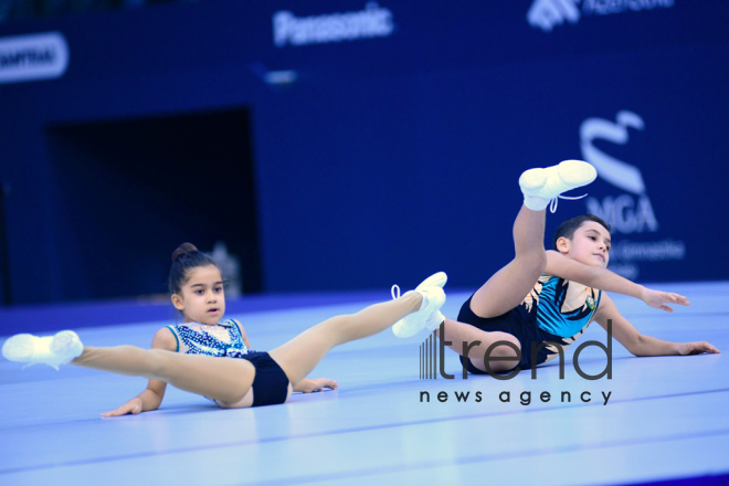 Milli Gimnastika Arenasında bədii və aerobika gimnastikası yarışları davam edir.Azərbaycan, Bakı, 12 oktyabr 2019