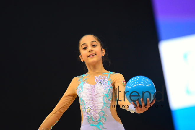 Milli Gimnastika Arenasında bədii və aerobika gimnastikası yarışları davam edir.Azərbaycan, Bakı, 12 oktyabr 2019