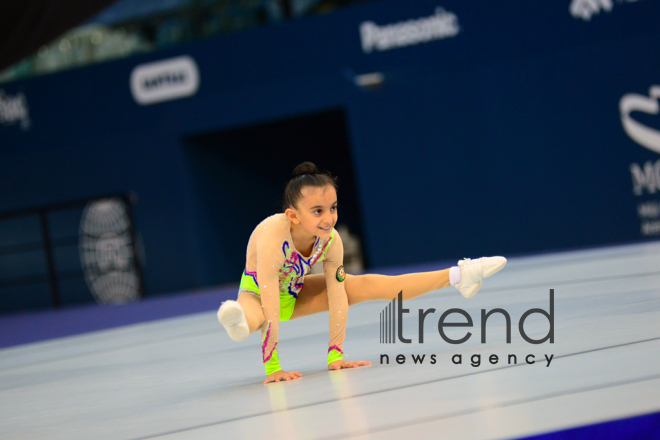 Milli Gimnastika Arenasında bədii və aerobika gimnastikası yarışları davam edir.Azərbaycan, Bakı, 12 oktyabr 2019