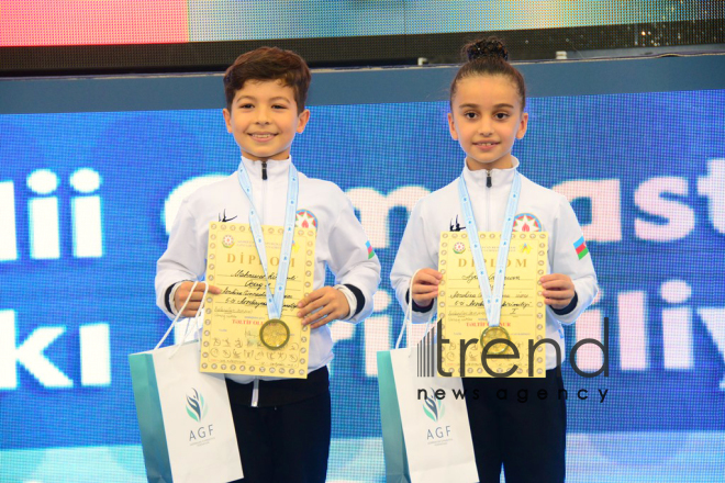 Milli Gimnastika Arenasında bədii və aerobika gimnastikası yarışları davam edir.Azərbaycan, Bakı, 12 oktyabr 2019