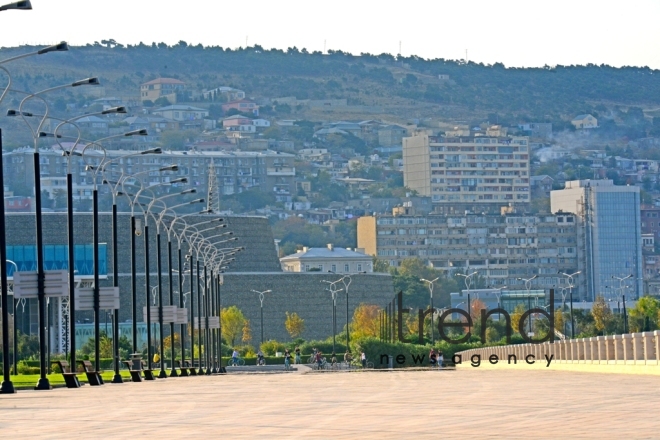 Bakı  bulvarından açılan mənzərə . Azərbaycan, Bakı, 26 oktyabr 2019