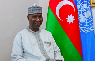 President of the United Nations General Assembly Tijjani Muhammad-Bande.Azerbaijan, Baku, осtober 29  2019