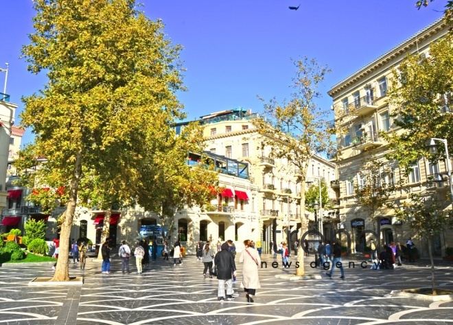 Bakının Fevvarələr meydanı.Azərbaycan, Bakı, 6 noyabr 2019