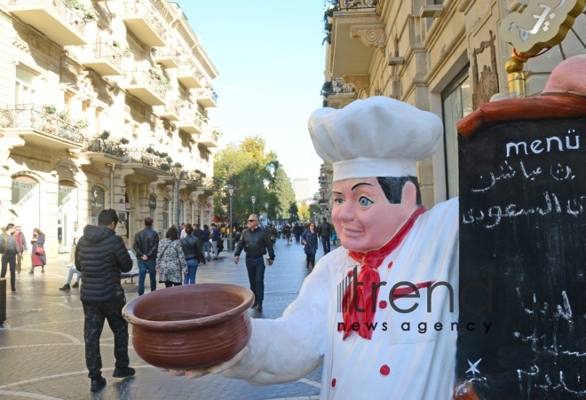 Bakının Fevvarələr meydanı.Azərbaycan, Bakı, 6 noyabr 2019