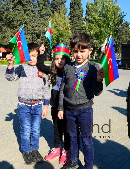 National Flag Day: Holiday mood in Baku..Azerbaijan, Baku, 9 november 2019