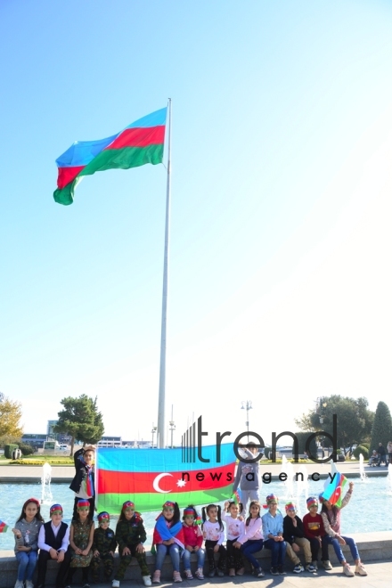 National Flag Day: Holiday mood in Baku..Azerbaijan, Baku, 9 november 2019