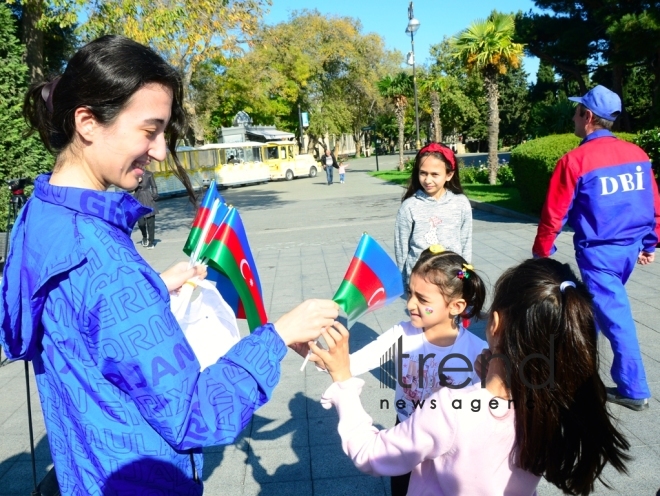 National Flag Day: Holiday mood in Baku..Azerbaijan, Baku, 9 november 2019