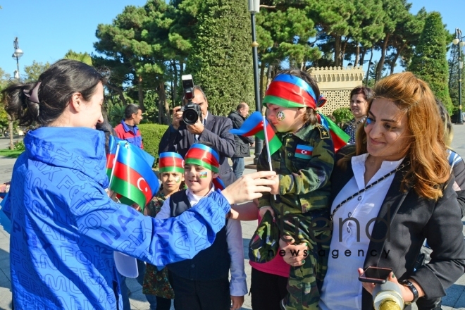 National Flag Day: Holiday mood in Baku..Azerbaijan, Baku, 9 november 2019