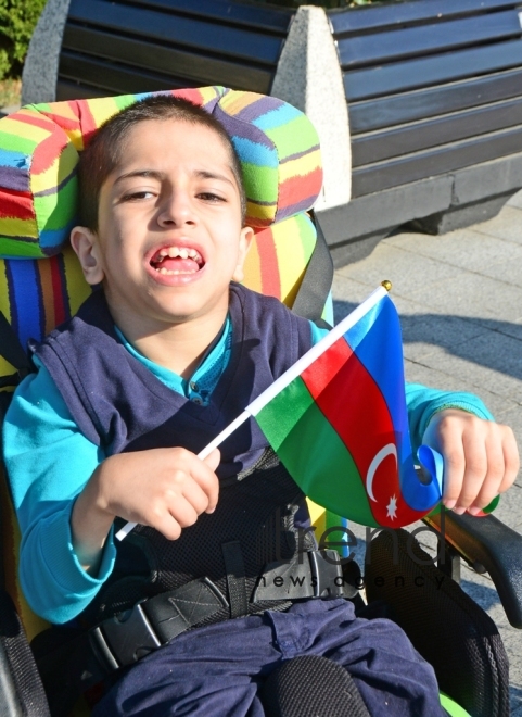 National Flag Day: Holiday mood in Baku..Azerbaijan, Baku, 9 november 2019