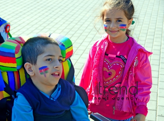 National Flag Day: Holiday mood in Baku..Azerbaijan, Baku, 9 november 2019