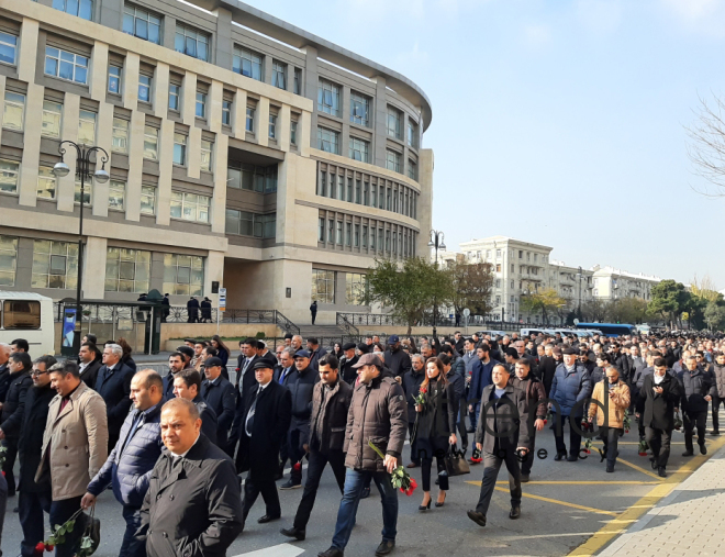 Azerbaijani public reveres memory of great leader Heydar Aliyev.Azerbaijan Baku 12 december 2019

