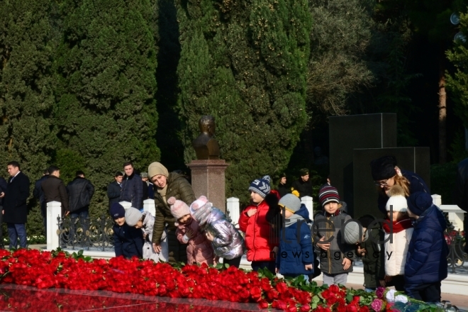 Azerbaijani public reveres memory of great leader Heydar Aliyev.Azerbaijan Baku 12 december 2019

