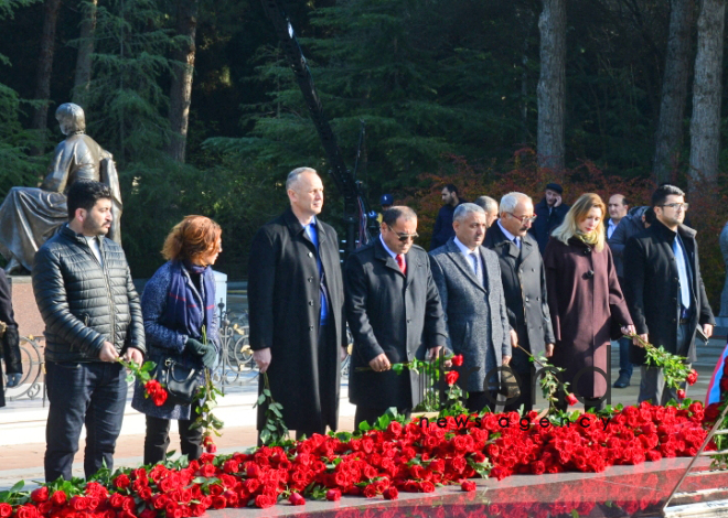 Azerbaijani public reveres memory of great leader Heydar Aliyev.Azerbaijan Baku 12 december 2019

