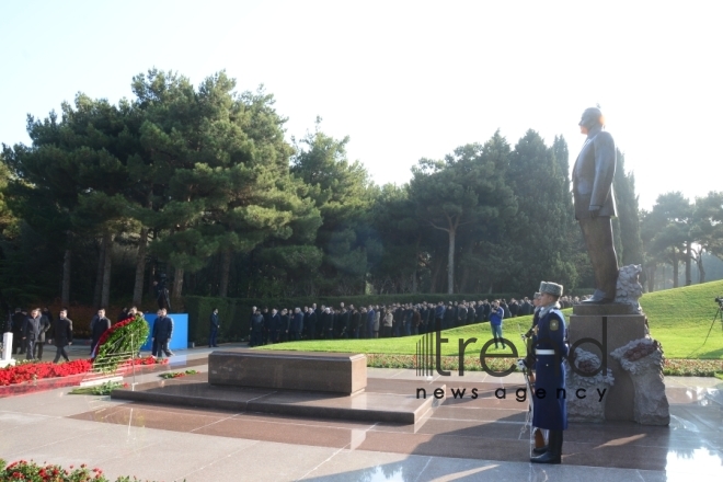 Azerbaijani public reveres memory of great leader Heydar Aliyev.Azerbaijan Baku 12 december 2019

