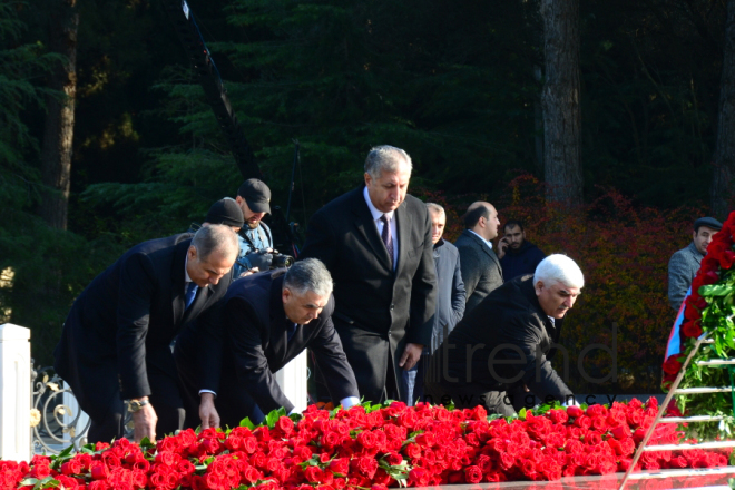 Azerbaijani public reveres memory of great leader Heydar Aliyev.Azerbaijan Baku 12 december 2019


