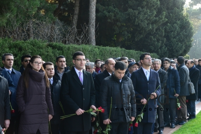 Azerbaijani public reveres memory of great leader Heydar Aliyev.Azerbaijan Baku 12 december 2019

