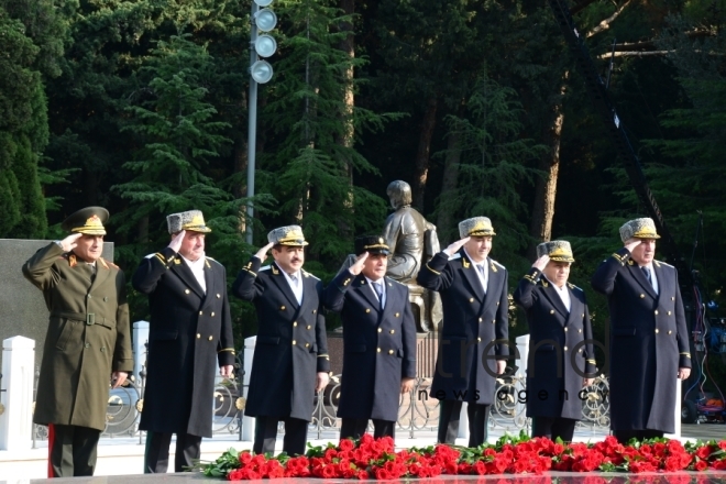 Azerbaijani public reveres memory of great leader Heydar Aliyev.Azerbaijan Baku 12 december 2019

