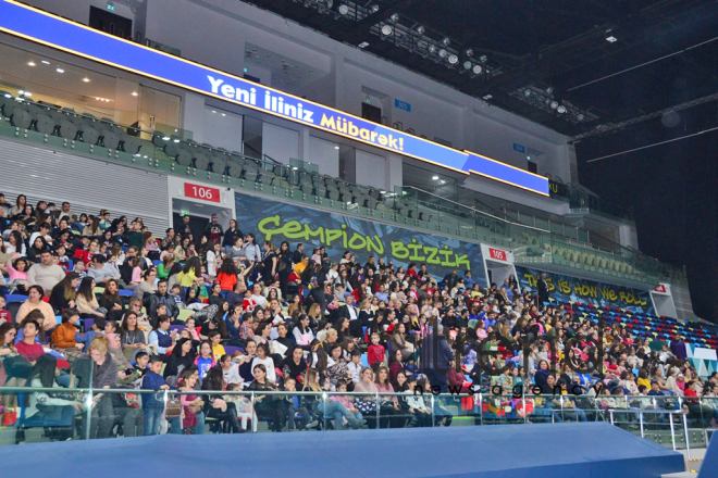 Amazing New Year show at National Gymnastics Arena in Baku.Azerbaijan Baku 24 december 2019
