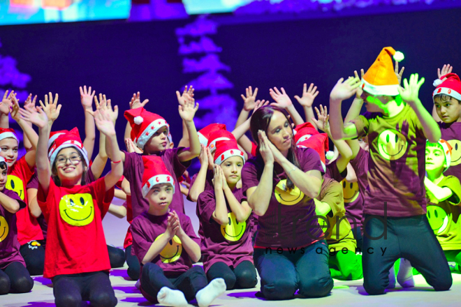 Amazing New Year show at National Gymnastics Arena in Baku.Azerbaijan Baku 24 december 2019
